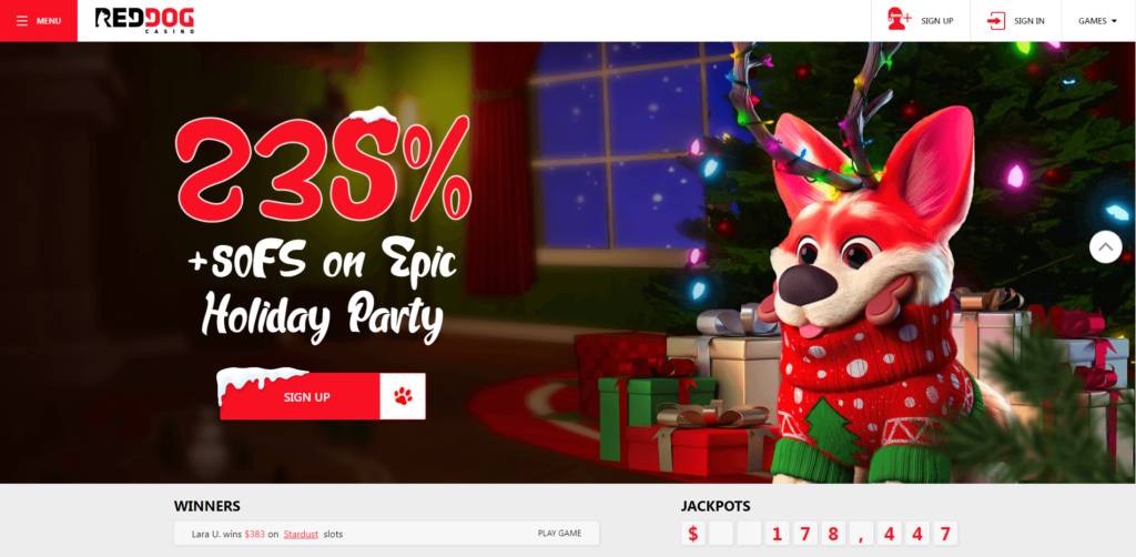 red dog casino bonus free games